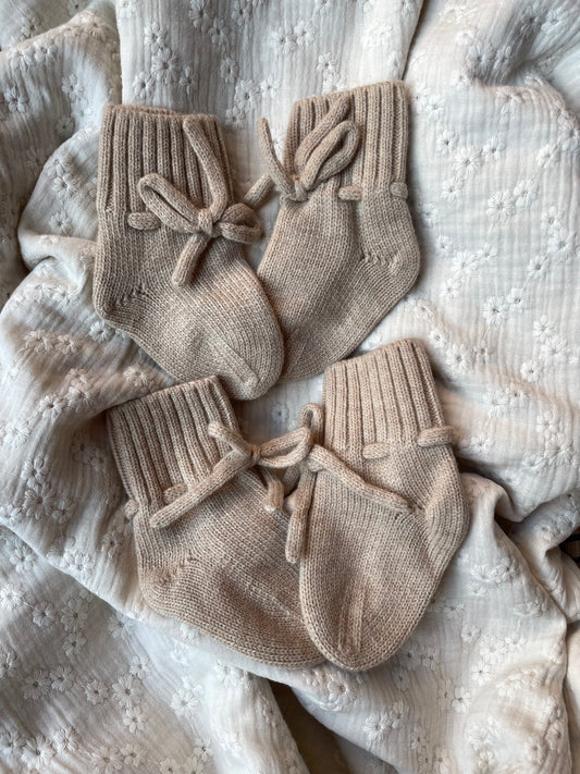 Slofjes | 100% Merino wol | Sand