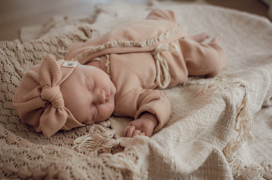 Bonnet turban côtelé | Nude rose
