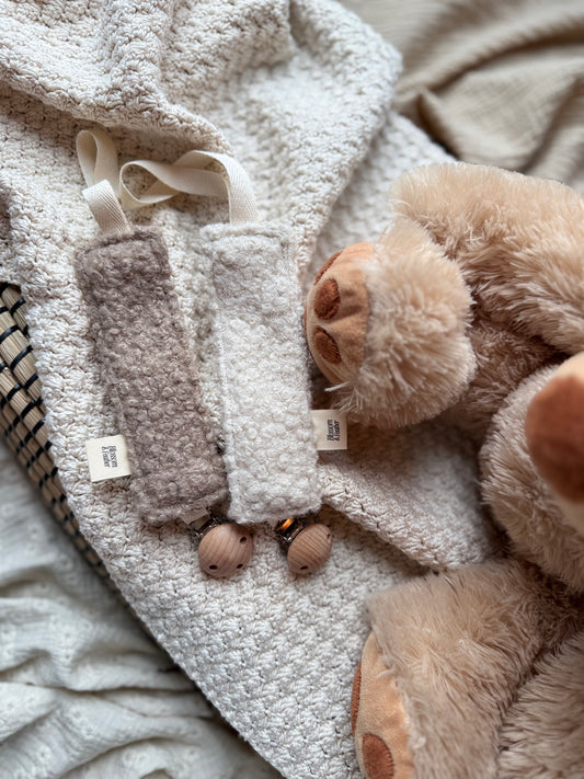 Attache-tétine Teddy | Taupe ou Crème