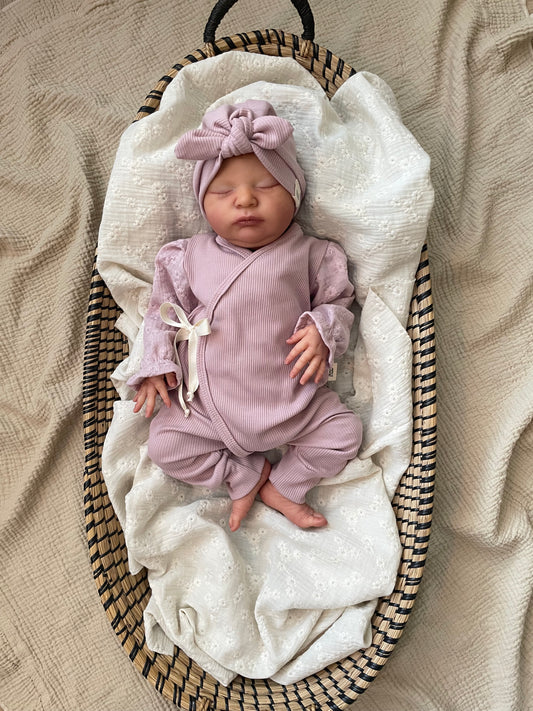 Bonnet turban côtelé | Vieux rose