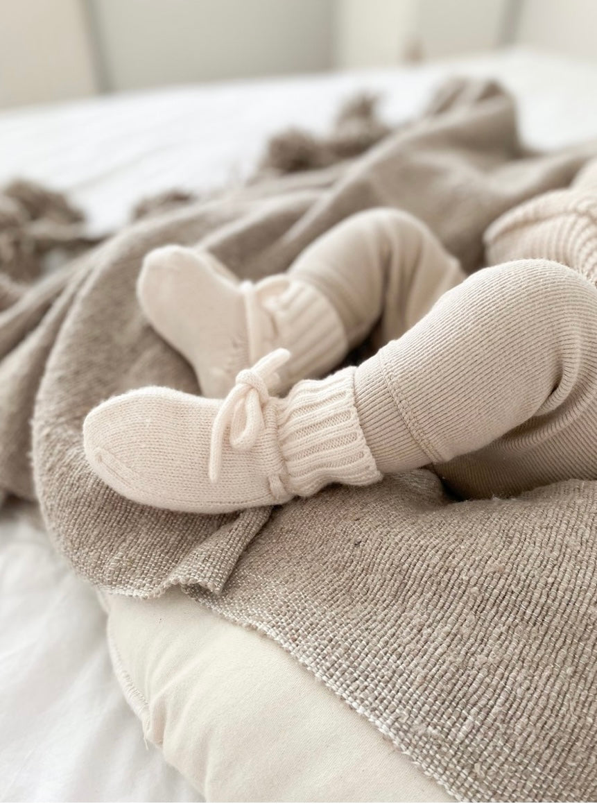Slofjes | 100% Merino wol | Crème