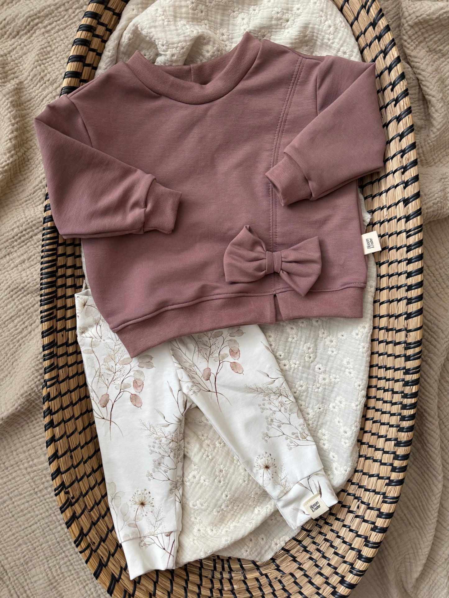 Trui met strik | Mauve