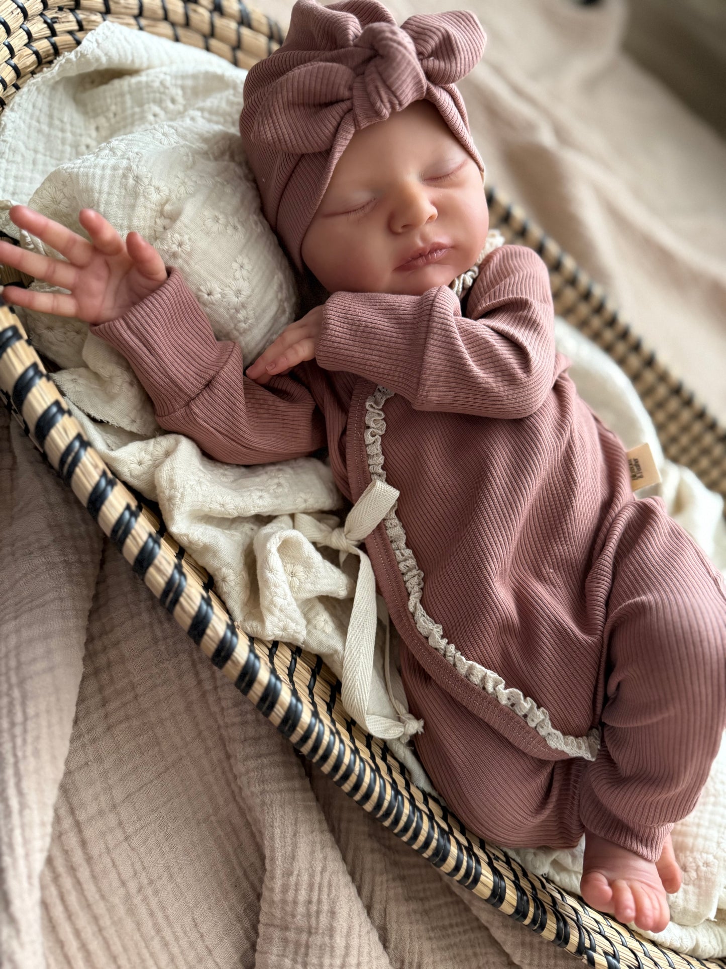 Turban musje rib | Klei roze
