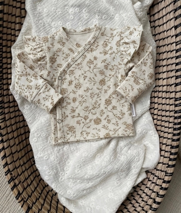 Overslagshirtje rib | Met of zonder ruffle | Vintage bloem