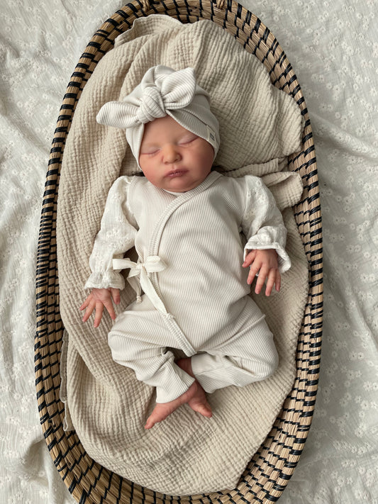 Bonnet turban côtelé | Crème