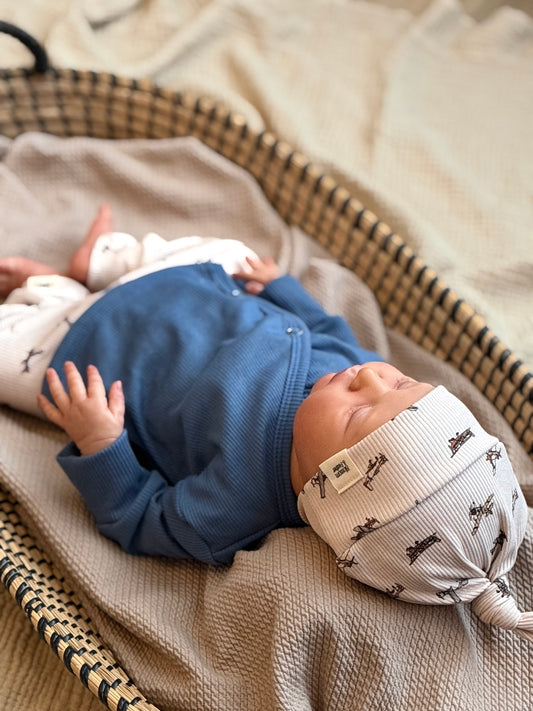 Overslagshirtje rib | Jeansblauw