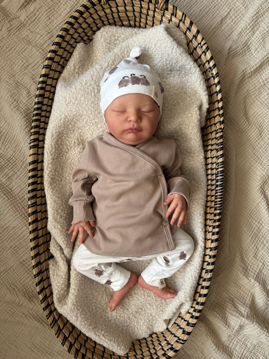 Overslagshirtje rib | Taupe