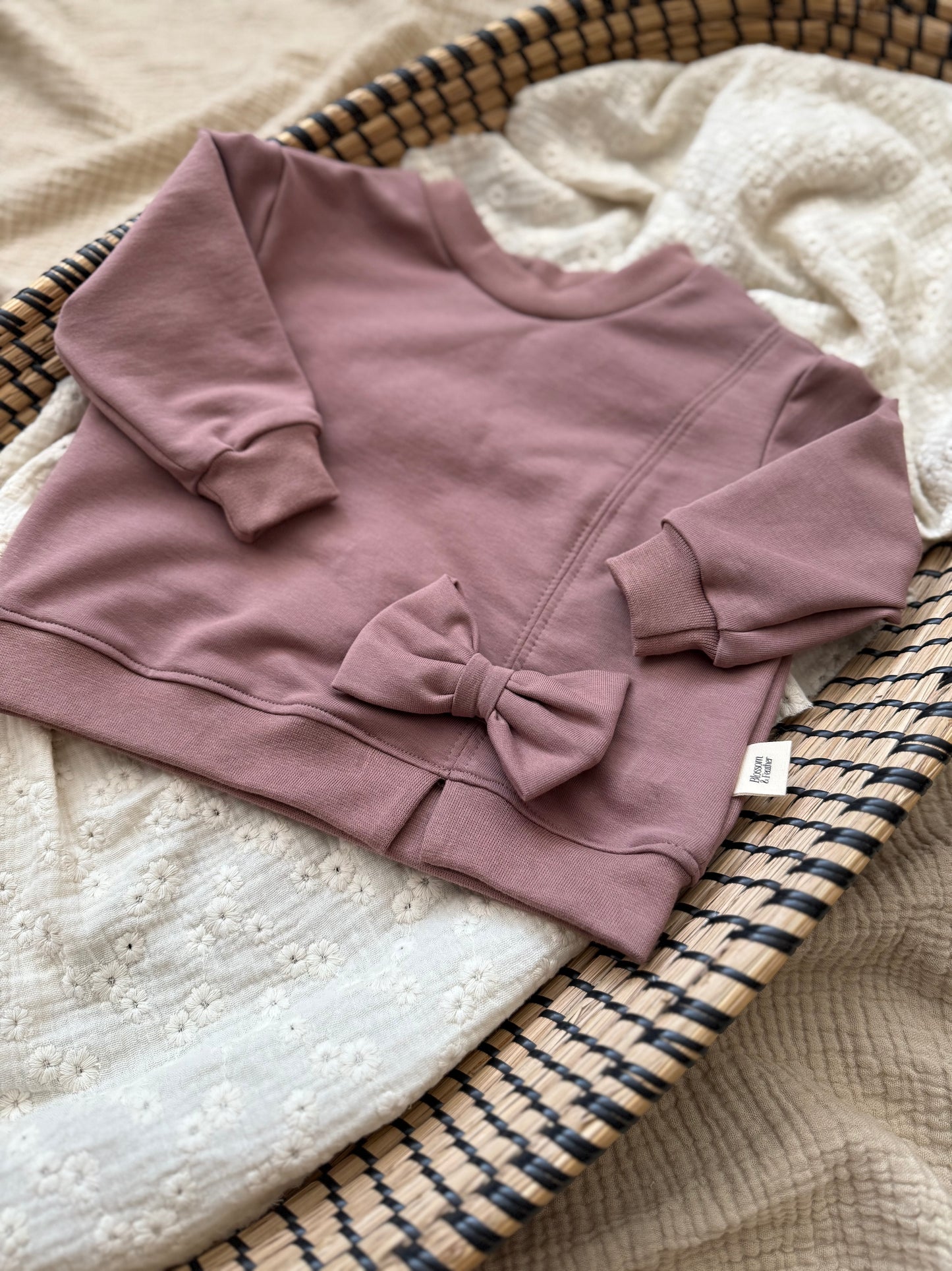 Trui met strik | Mauve