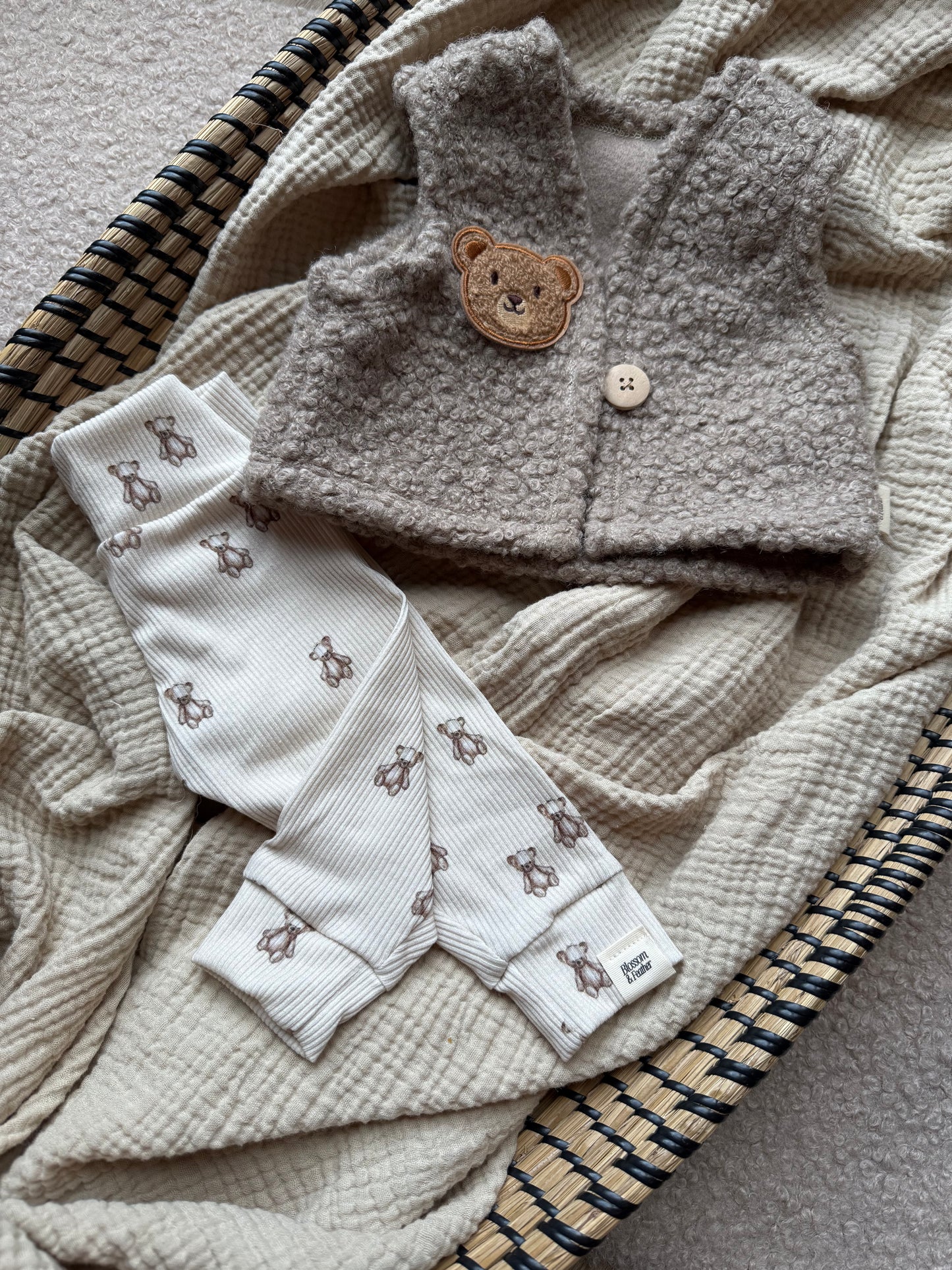 Teddy gilet | Taupe | Beertje