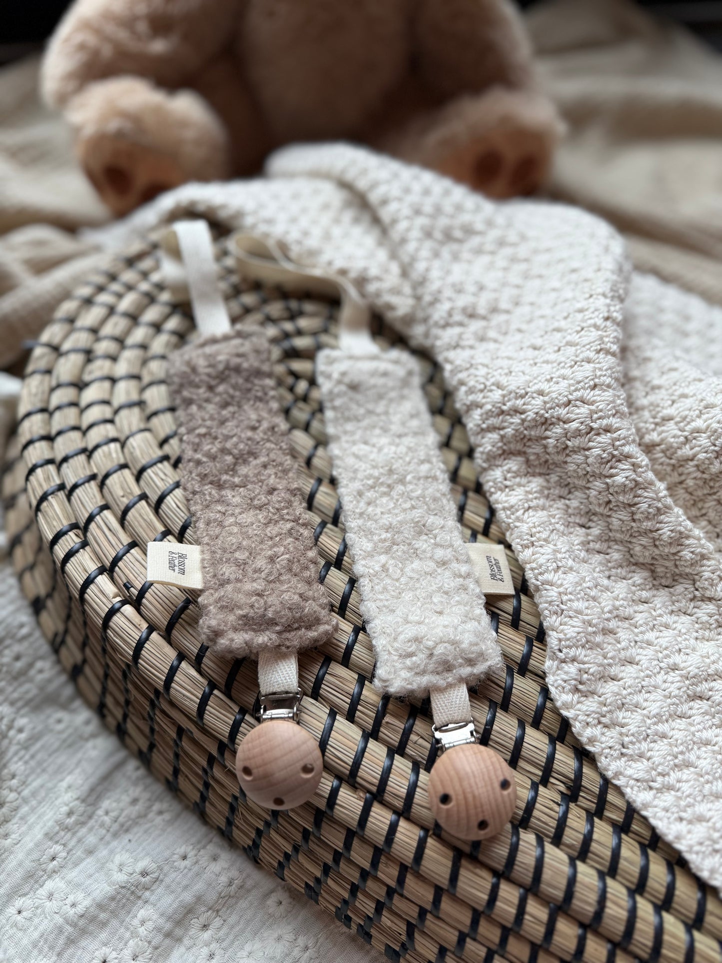 Speenkoord Teddy | Taupe of Crème