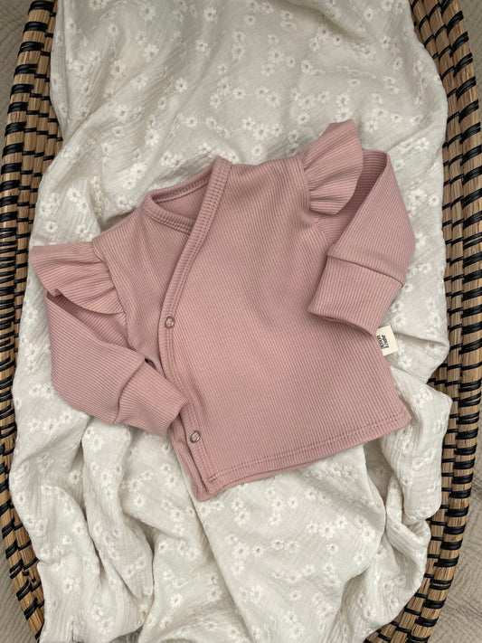 Overslagshirtje-rib-Roze-Ruffle