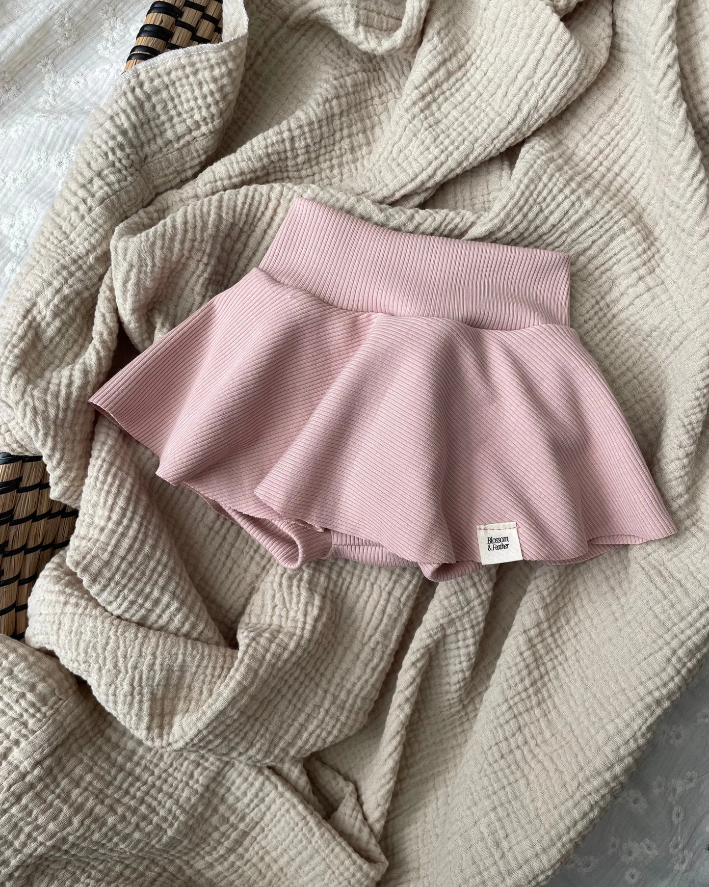 Bloomer rokje rib | Nude roze - Blossom & Feather