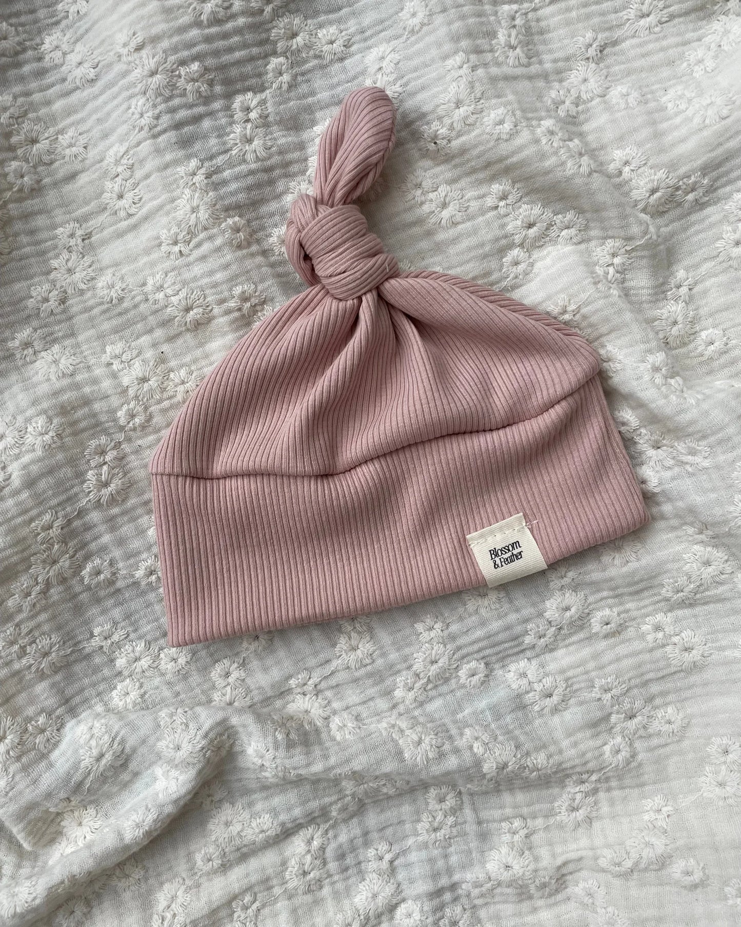 Knoopmutsje rib | Nude roze - Blossom & Feather