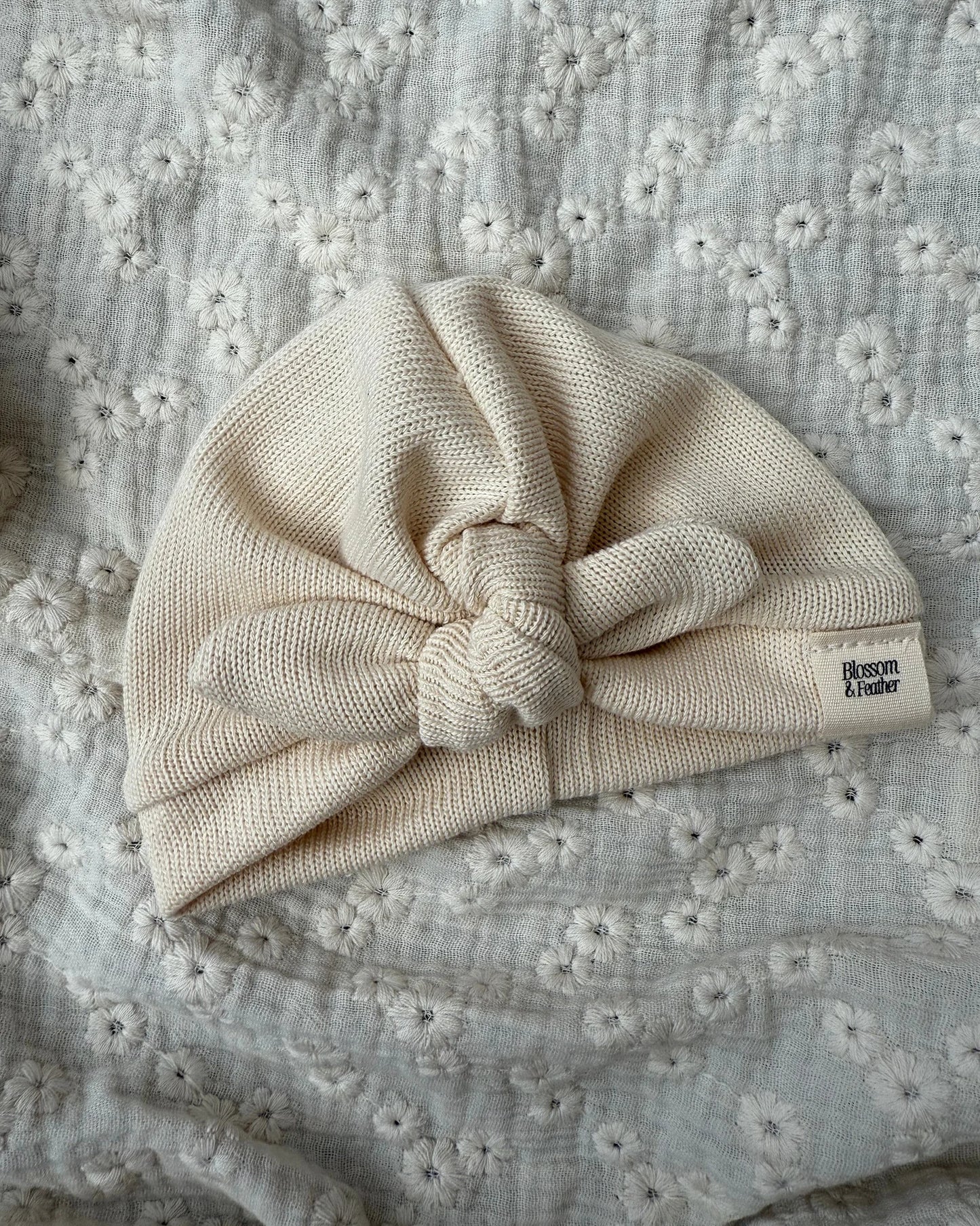 Turban mutsje | Baby knit | Cr�me - Blossom & Feather