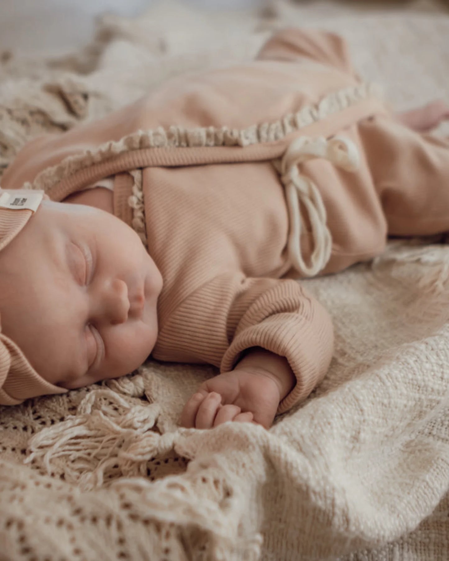 Turban mutsje rib | Nude roze afbeelding 3 - Blossom & Feather