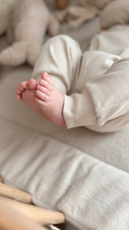 Ribbed playsuit | Cream