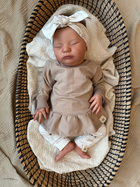 Peplum trui | Donker beige