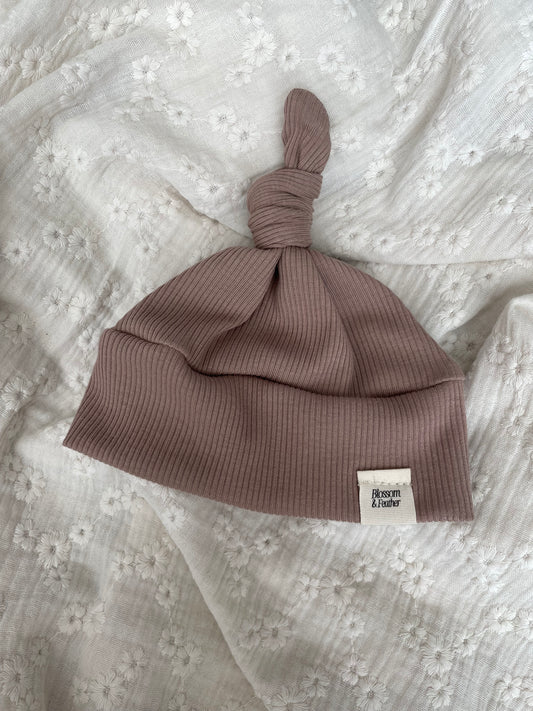 Knoopmutsje rib | Taupe