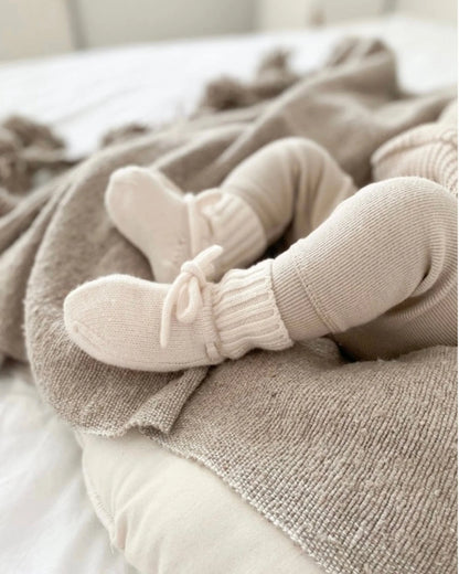 Slofjes | 100% Merino wol | Cr�me . Op voorraad afbeelding 1 - Blossom & Feather