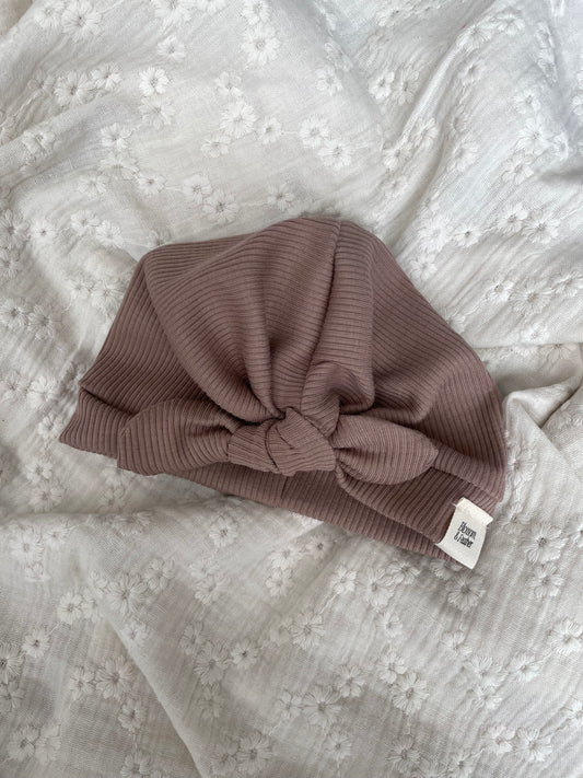 Turban mutsje rib | Taupe