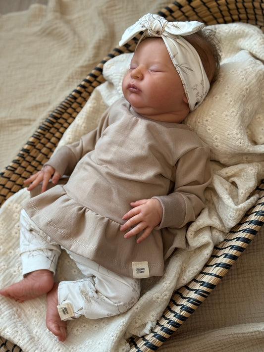 Peplum trui | Donker beige