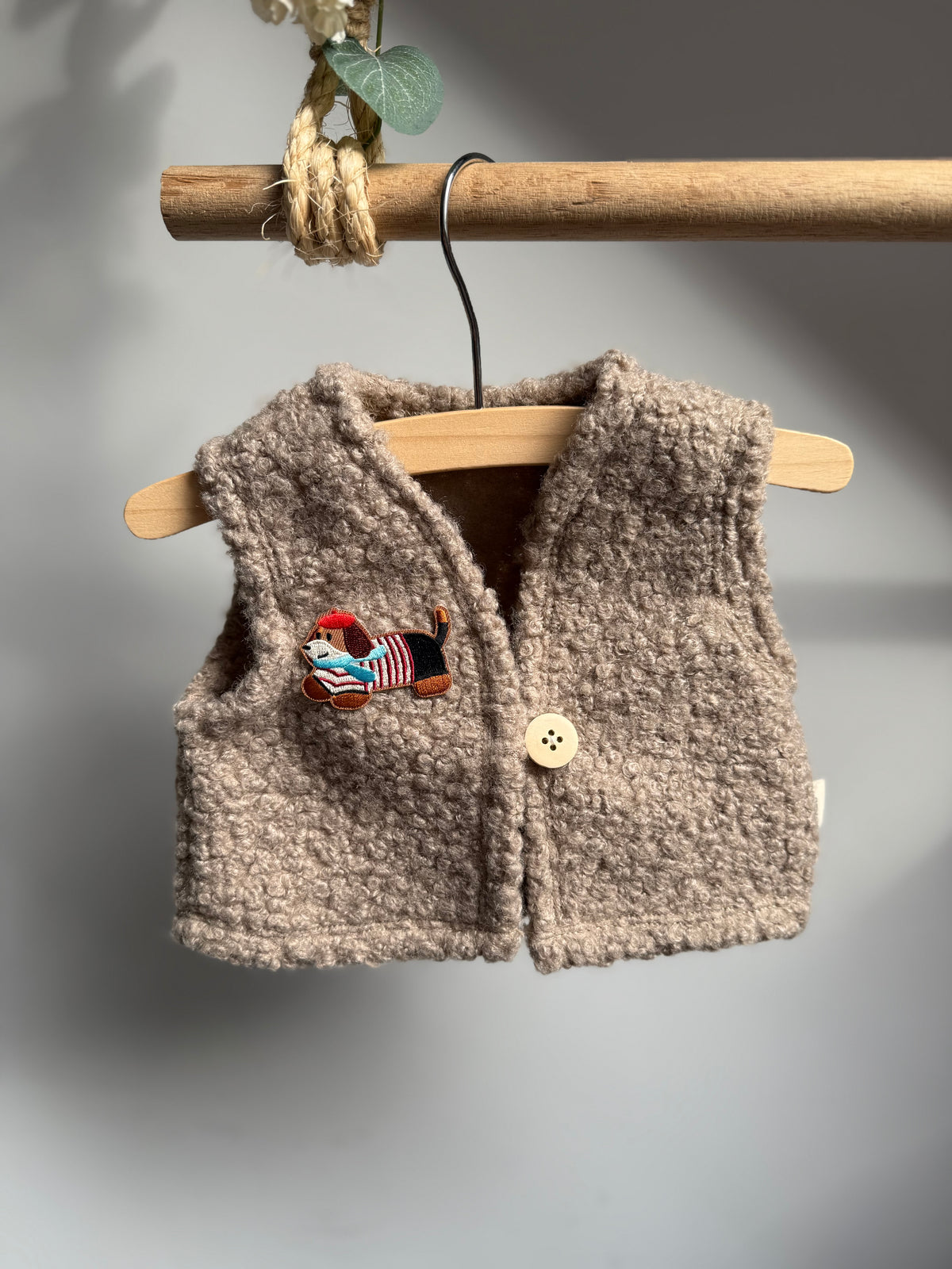 Teddy gilet | Taupe | Teckel • LIMITED EDITION