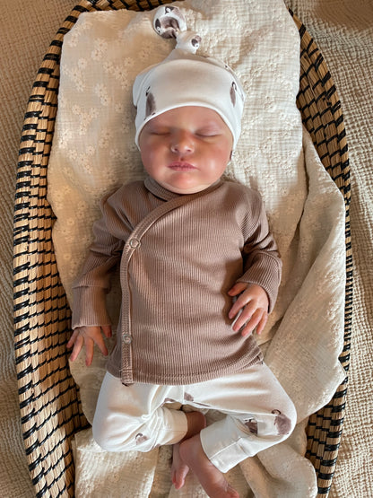 Overslagshirtje rib | Taupe