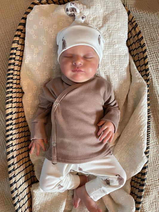 Overslagshirtje rib | Taupe