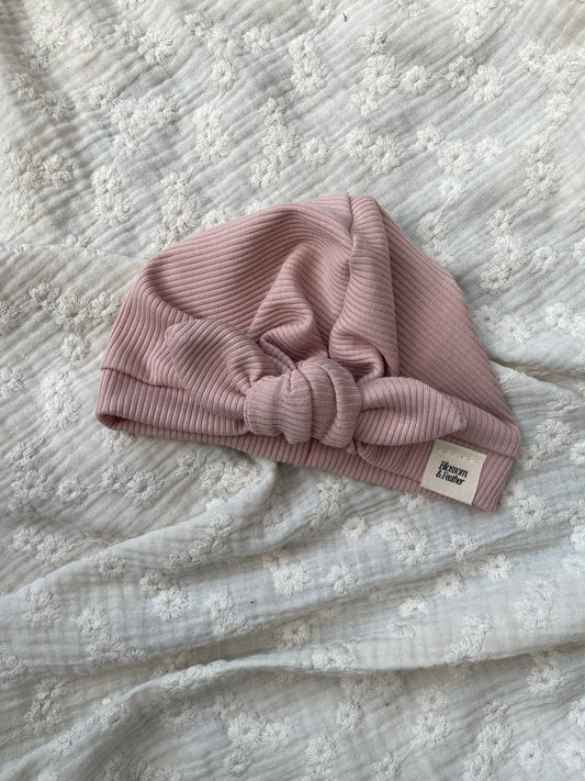 Turban mutsje rib | Roze