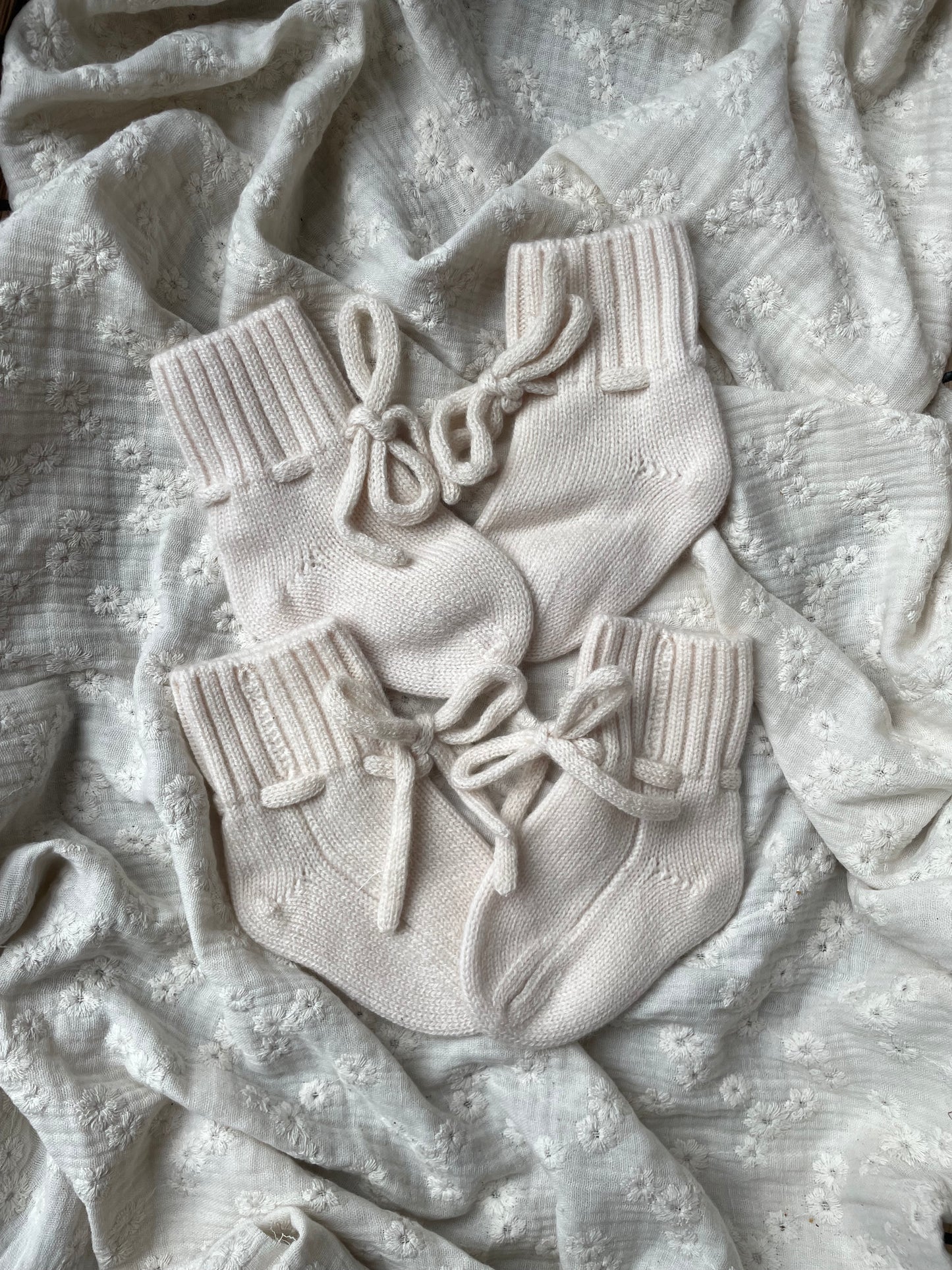 Chaussons | Laine mérinos | Crème
