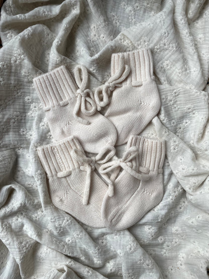 Chaussons | Laine mérinos | Crème