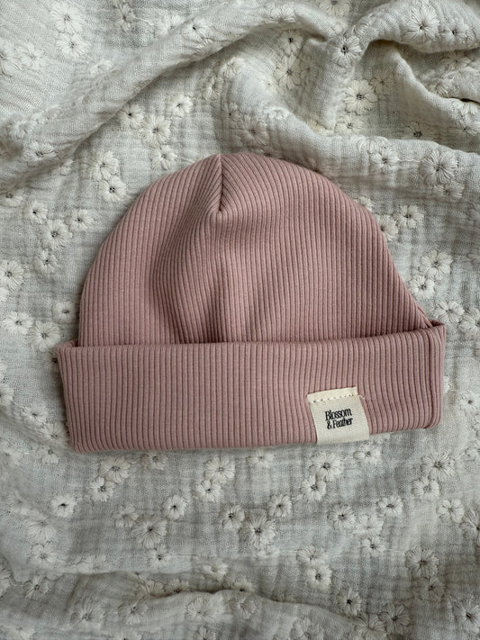 Beanie rib | Nude roze