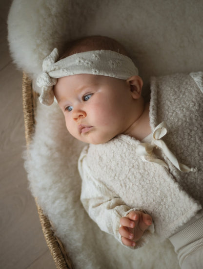 Teddy Gilet | Embroidery | Ecru