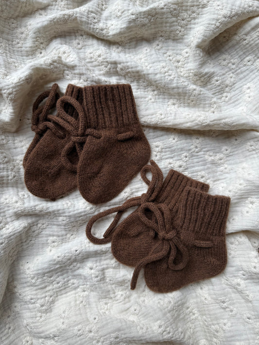 Slofjes | 100 % Merino wol | Bruin