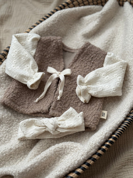 Gilet Teddy | Embroidery | Taupe