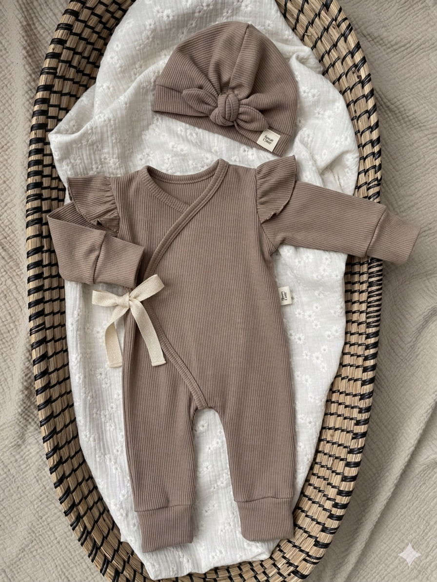 Boxpakje rib | Met of zonder ruffle | Taupe