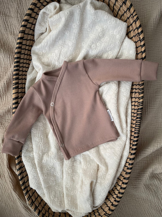Overslagshirtje rib | Taupe