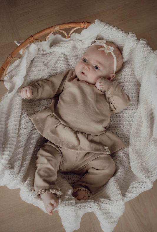 Peplum trui | Donker beige