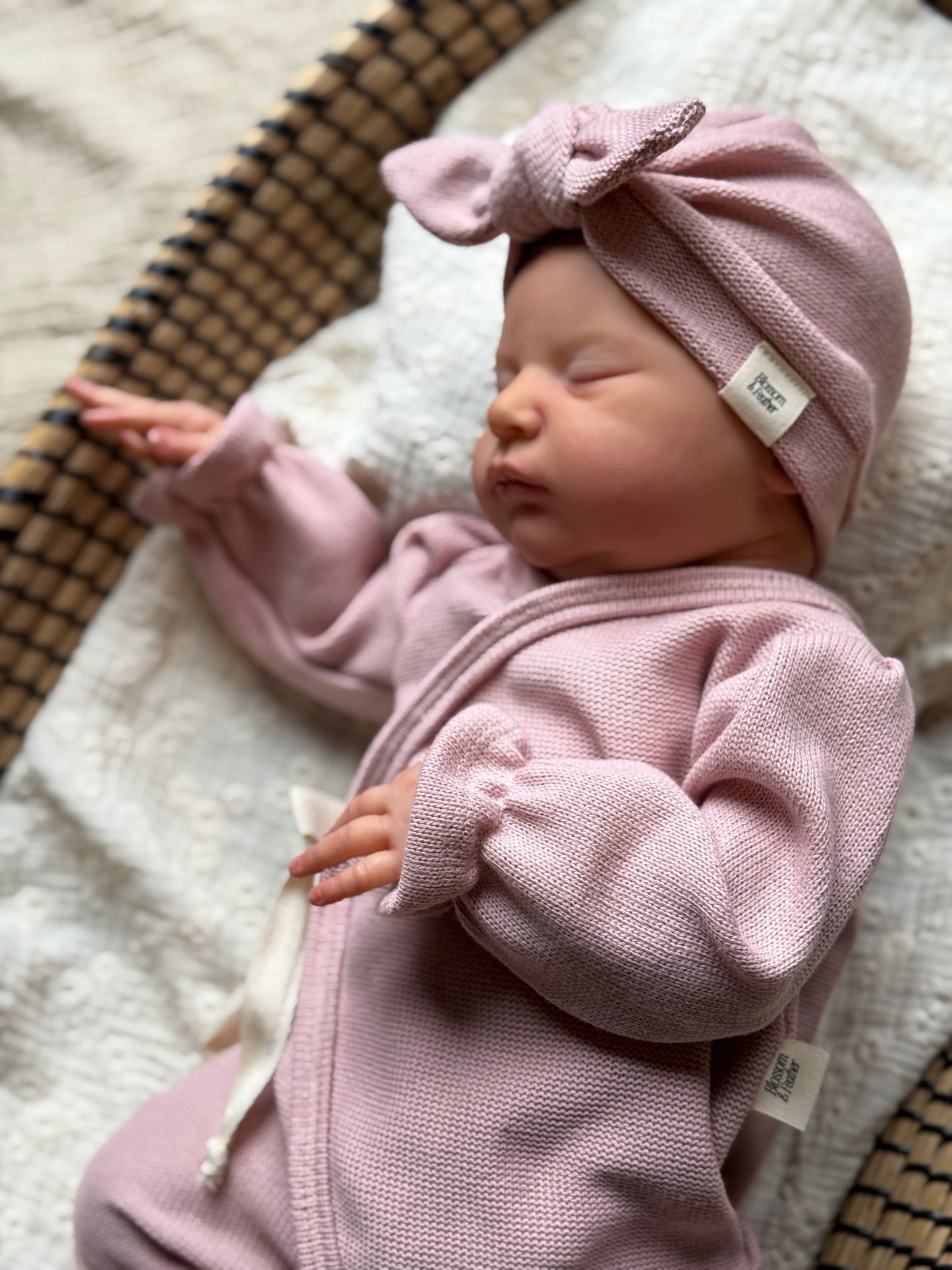 Turban mutsje | Baby knit | Oudroze