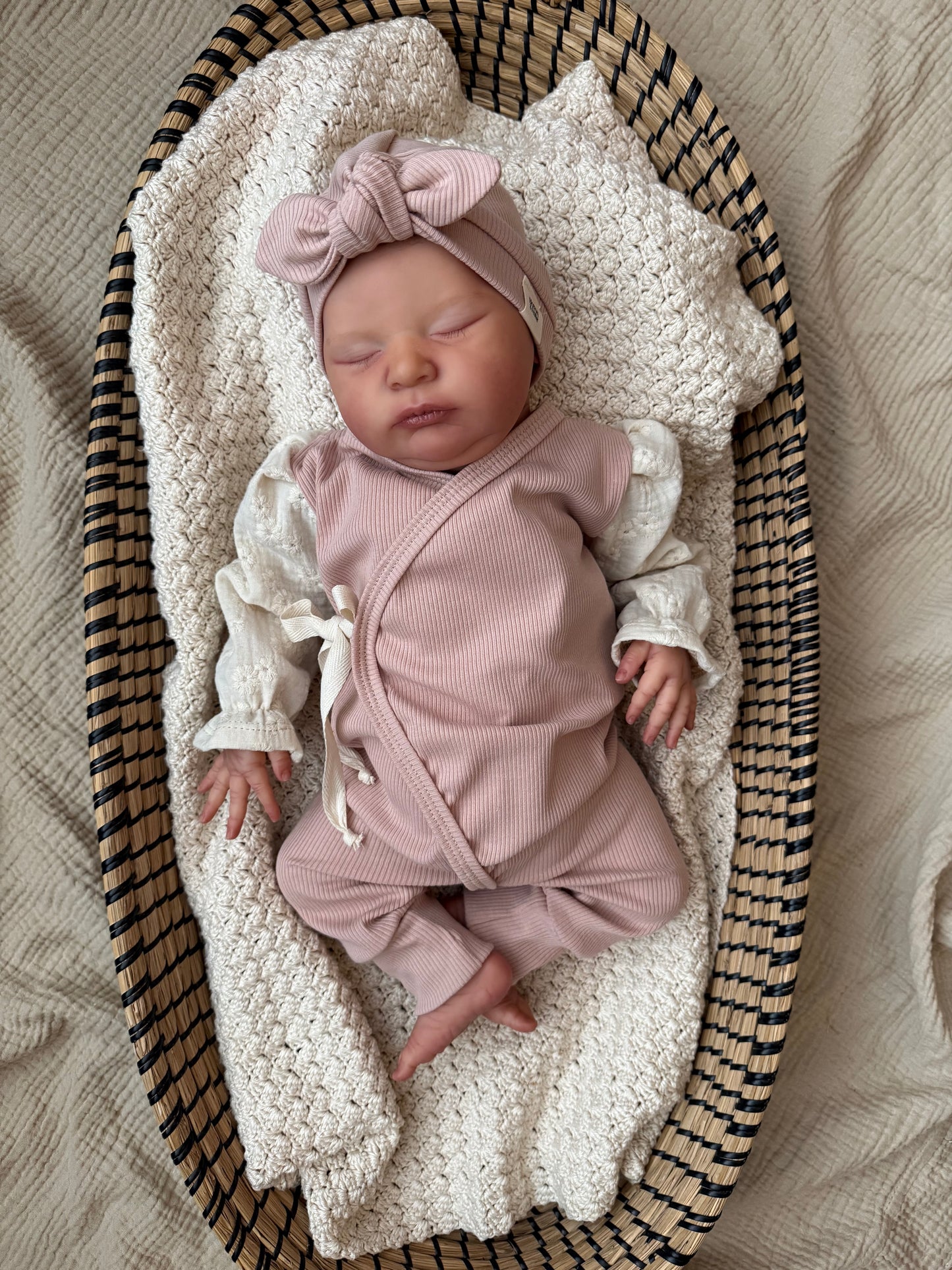 Boxpakje rib | Nude roze | Broderie