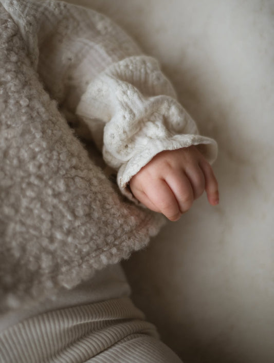 Teddy Gilet | Embroidery | Ecru