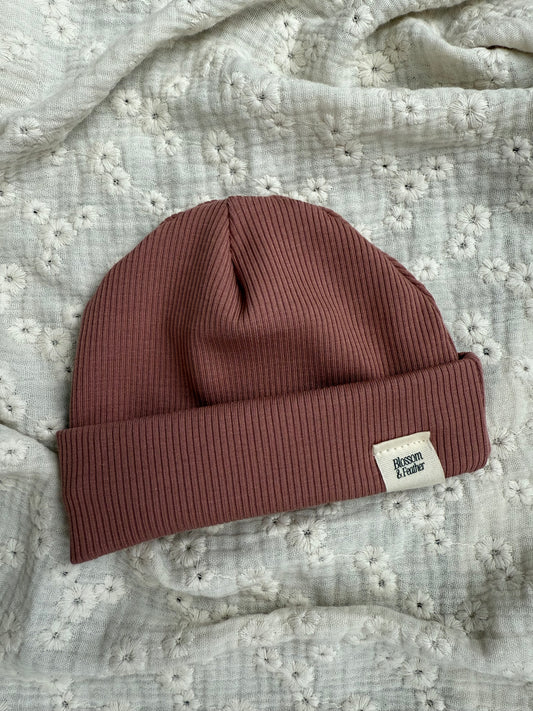 Beanie rib | Klei roze