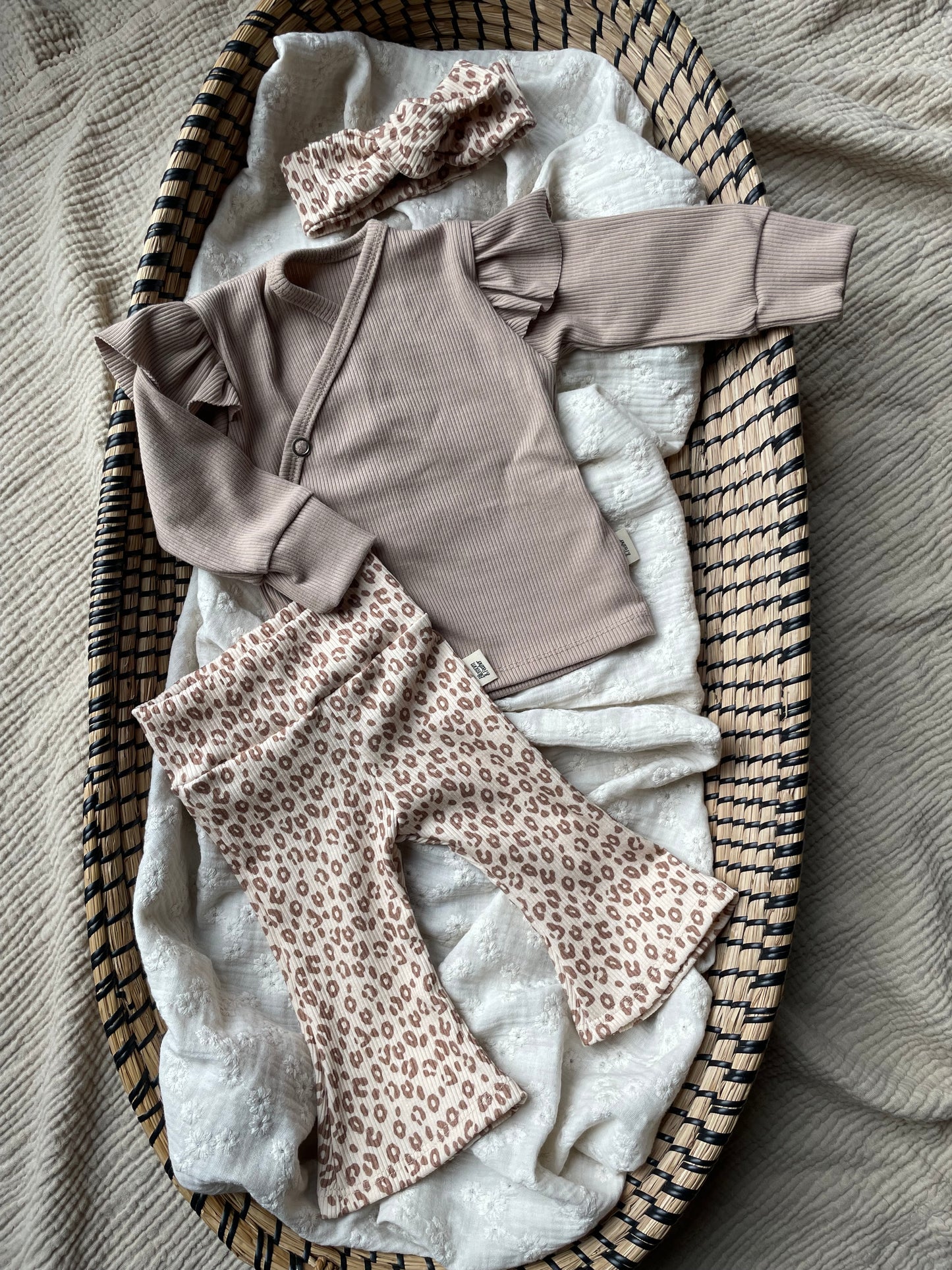 Flared broekje rib | Luipaard