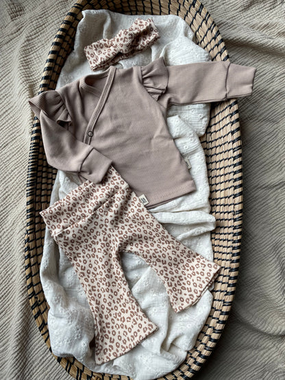 Flared broekje rib | Luipaard