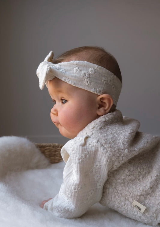 Teddy Gilet | Embroidery | Ecru