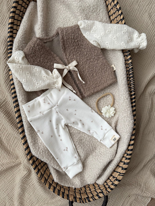 Gilet Teddy | Embroidery | Taupe