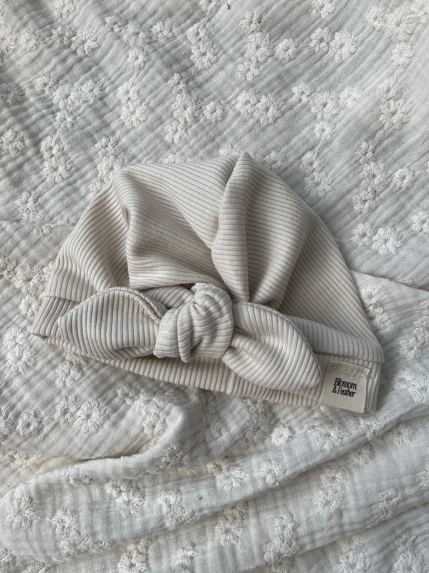 Turban mutsje rib | Crème