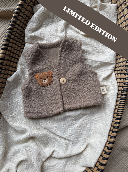 Teddy gilet | Taupe | Beertje