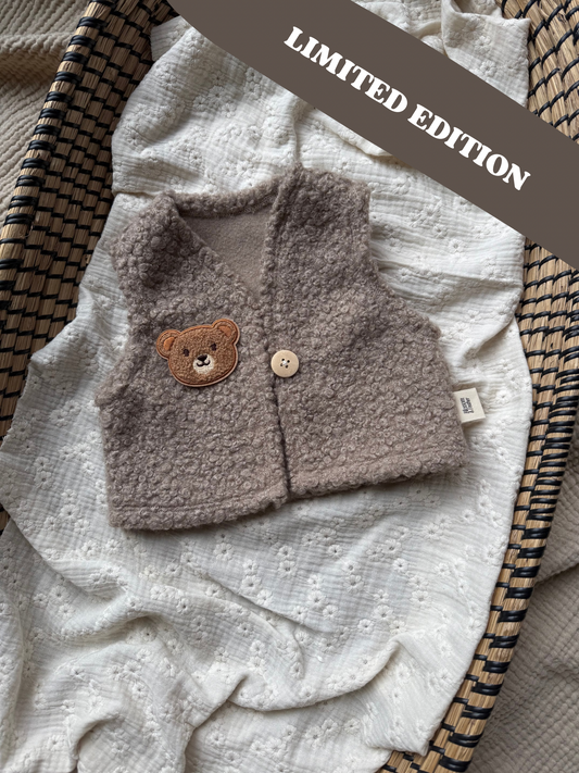 Teddy gilet | Taupe | Beertje