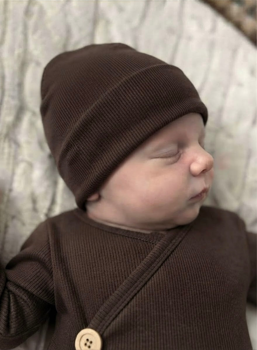 Beanie rib | Chocolade bruin